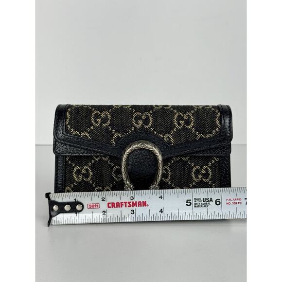 Gucci Dionysus Super Mini Shoulder Bag in Black Denim with Leather Trim E-1 - Picture 15 of 16